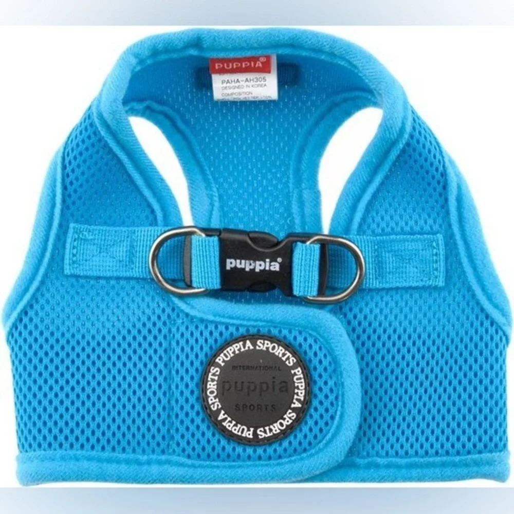 4/$20 🦋 NWT Puppia Vest Polyester Step In Dog Harness & Leash Sky Blue 3L XXXL